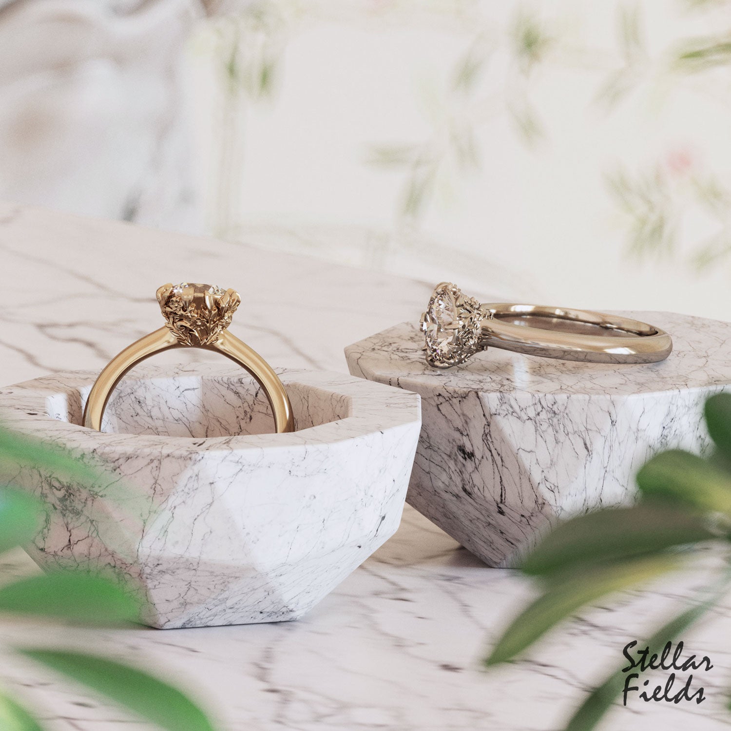  Nature Inspired Floral Engagement Ring 