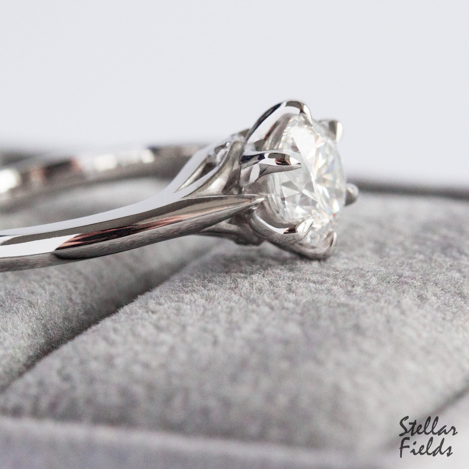 Six Prong Solitaire Diamond Engagement Ring Platinum