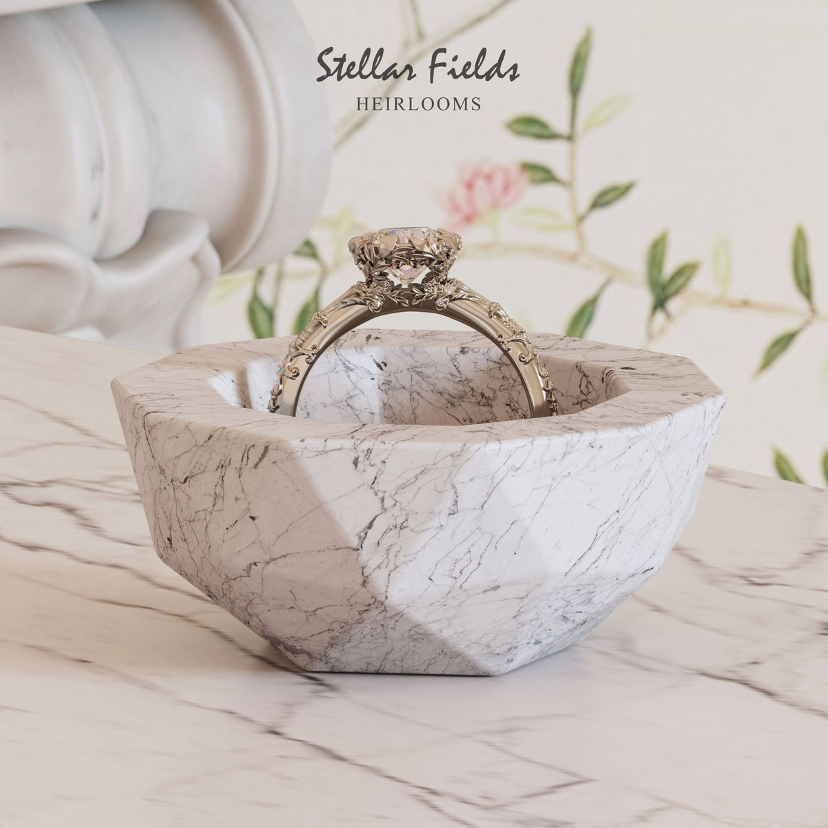 Heirloom Engagement Ring Vintage Style Platinum