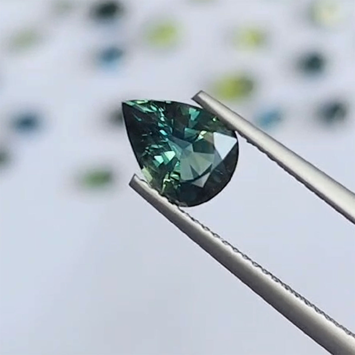 1.85ct Natural Sapphire Pear Cut Teal Color - Reserved for Jerod