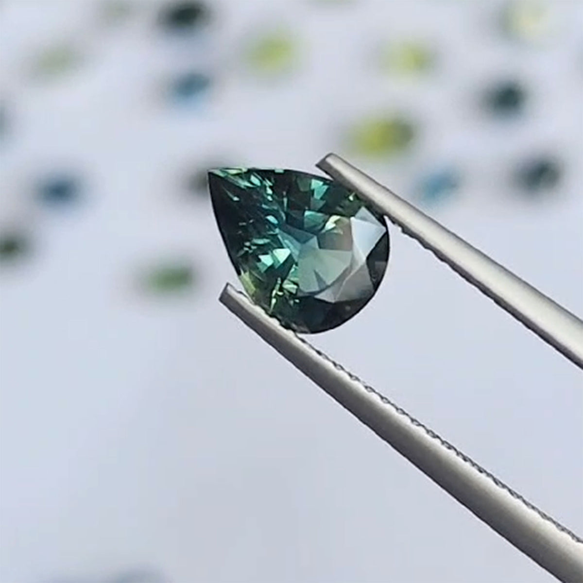1.85ct Natural Sapphire Pear Cut Teal Color - Reserved for Jerod