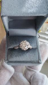 Vintage Inspired Diamond Engagement Ring Unique Heirloom Stellar Fields Jewelry