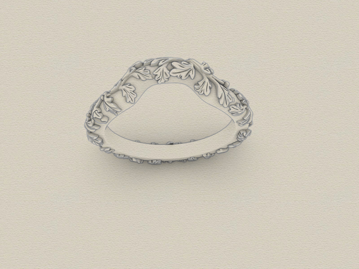 Custom - Vintage Flourish Contour Wedding Ring Shadow Band