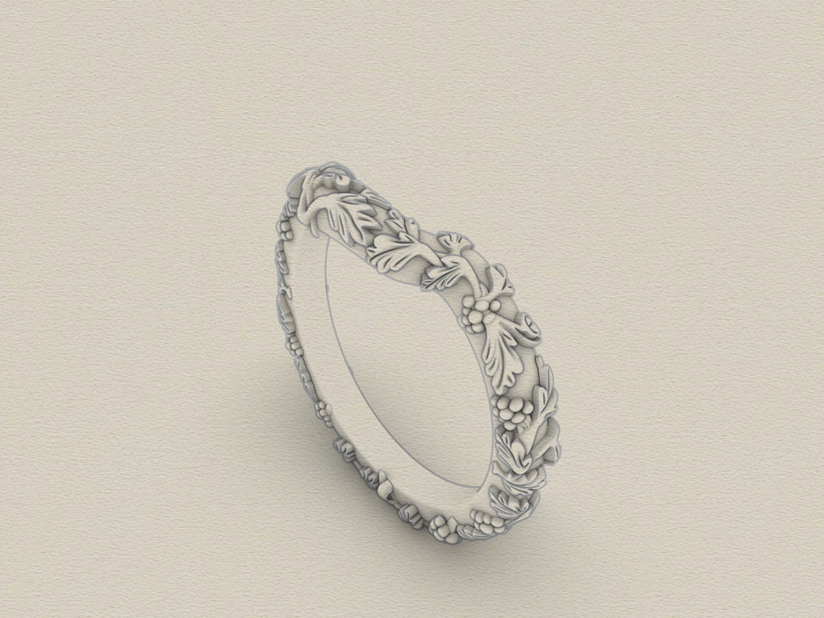 Custom - Vintage Flourish Contour Wedding Ring Shadow Band