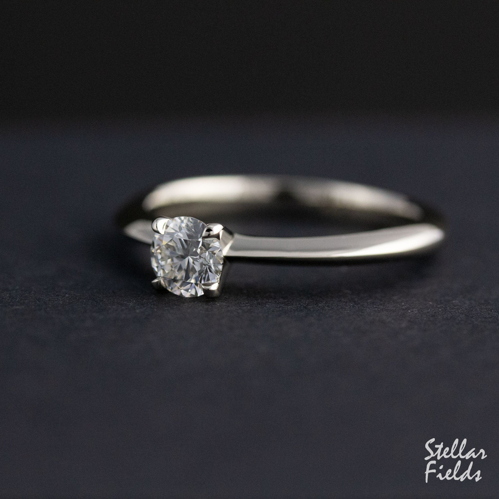 Custom Solitaire Lab Diamond Engagement Ring Handcrafted Stellar Field