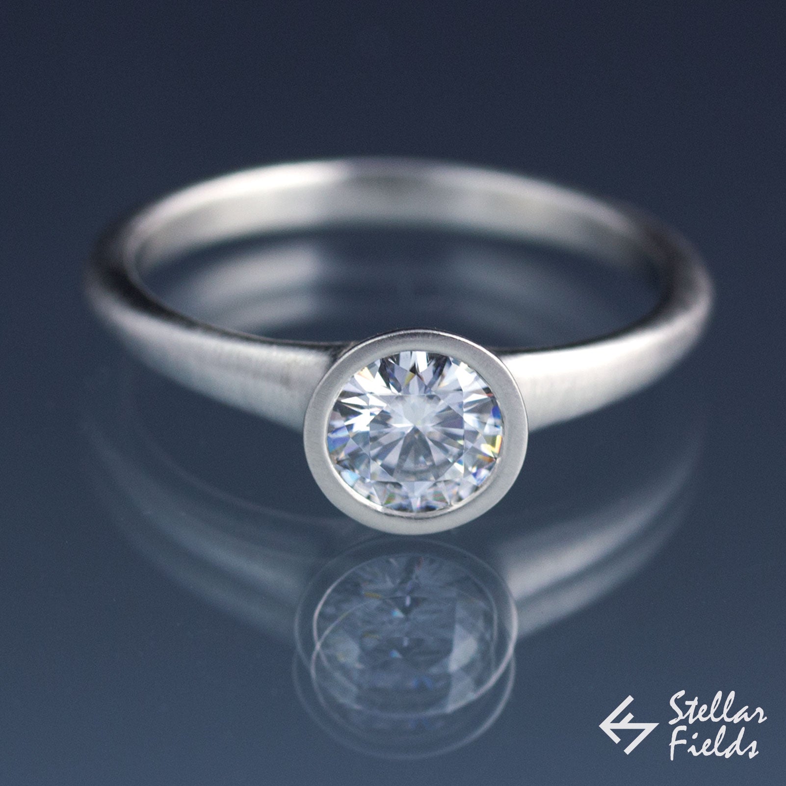 Diamond Foundry Lab Diamond Bezel Engagement Ring 14k White Gold