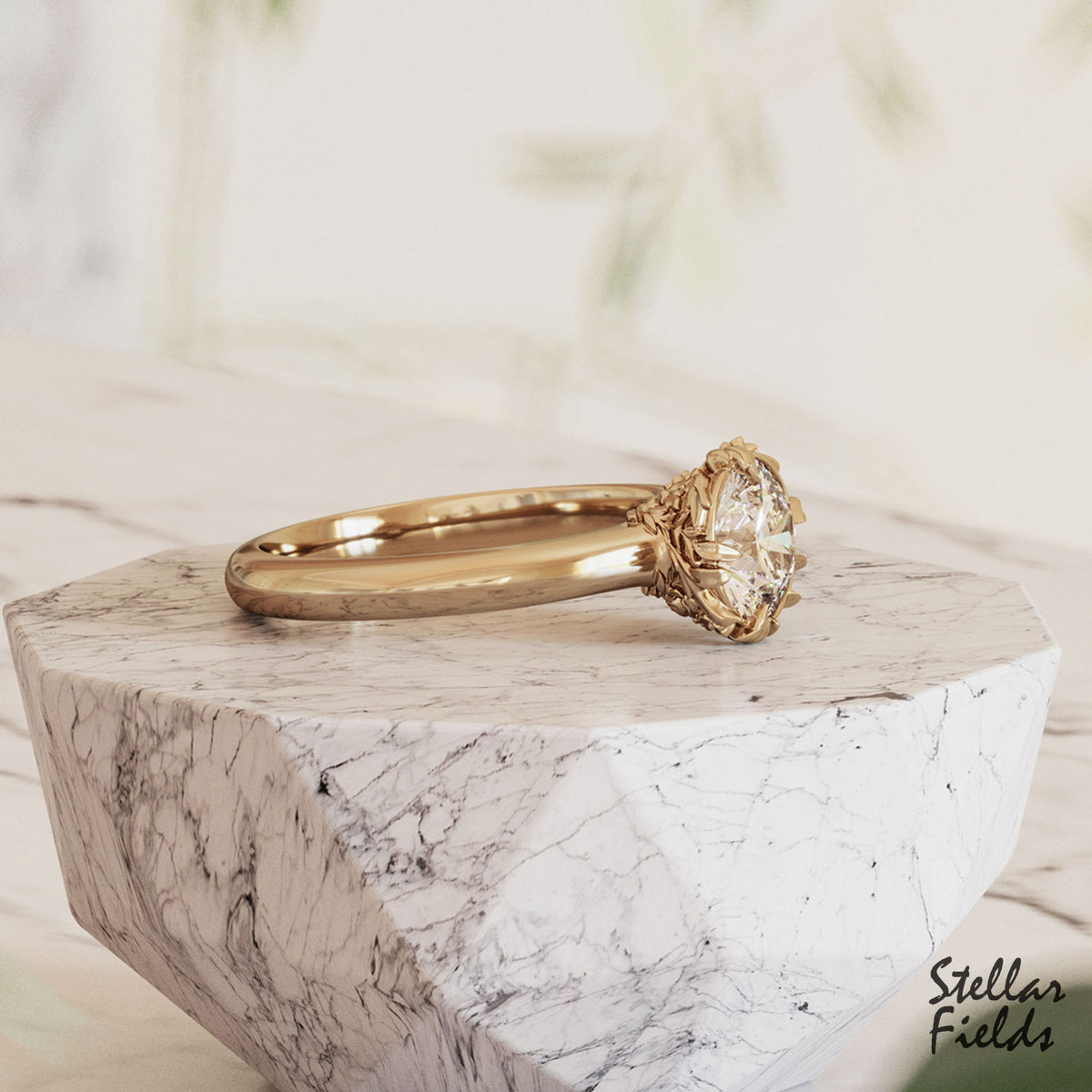 Floral-Engagement-Ring-14k-yellow-Gold-Isabelle-Ring-1carat-diamond