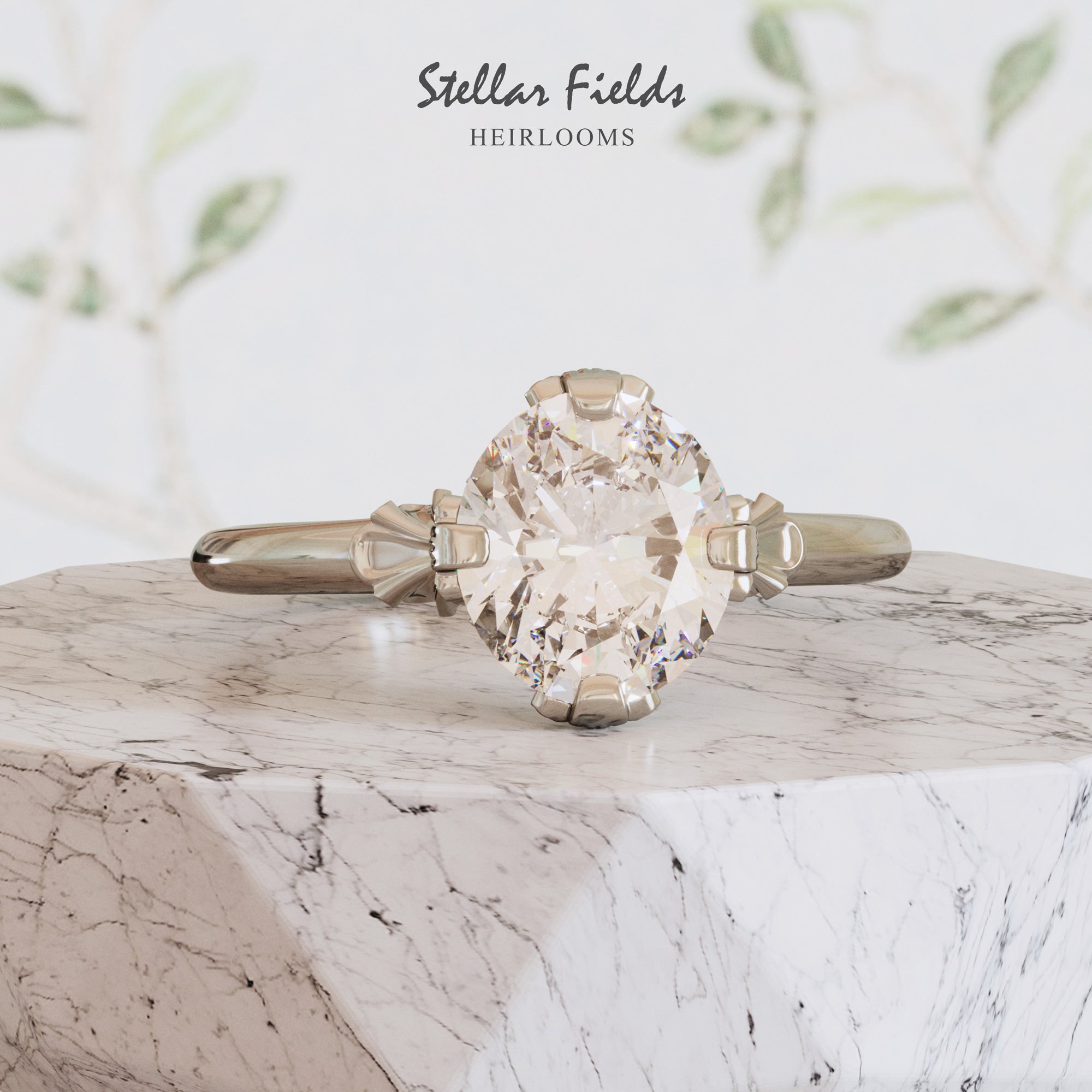 Extravagant Engagement Rings 18K Yellow Gold 2.5ct Oval Lab Diamond