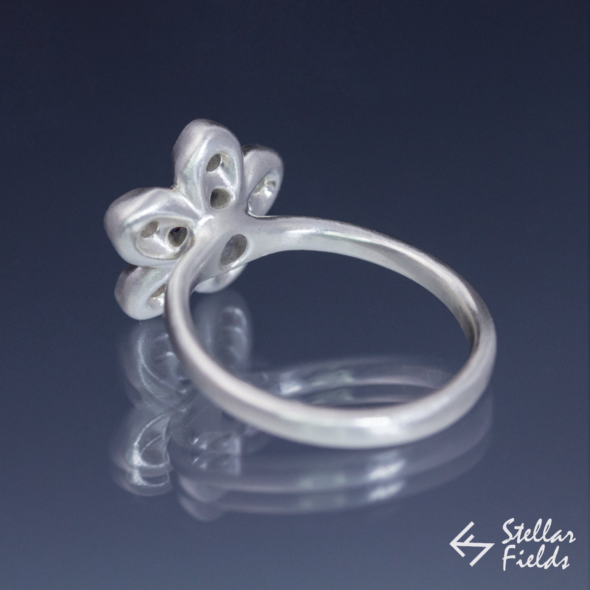 Sakura Flower Engagement Ring Diamond Foundry Lab Diamond 14k White Gold Platinum