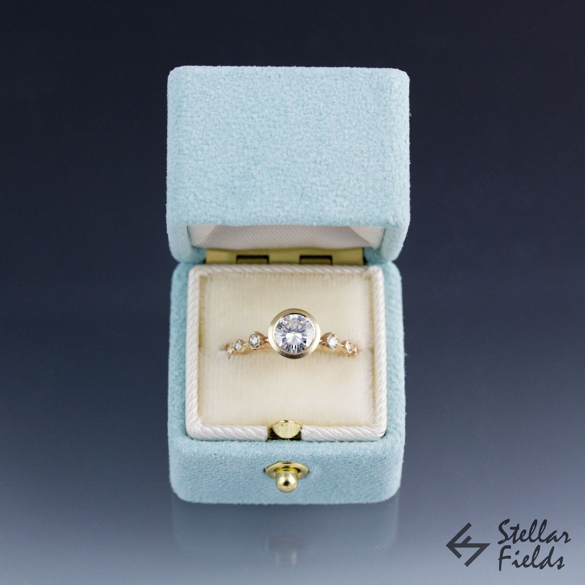 bezel engagement ring beautiful bezel engagement ring custom vintage 14k gold stellar fields