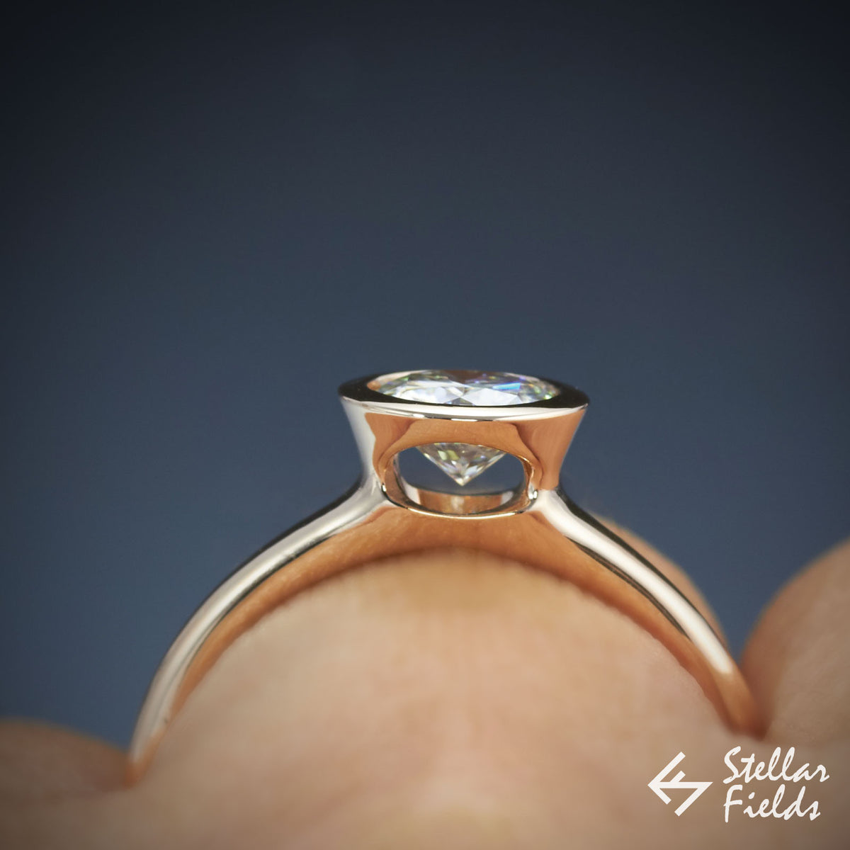 1.5ct 7.5mm Forever Brilliant™ Moissanite Full Bezel Set Engagement Ring - Stellar Fields