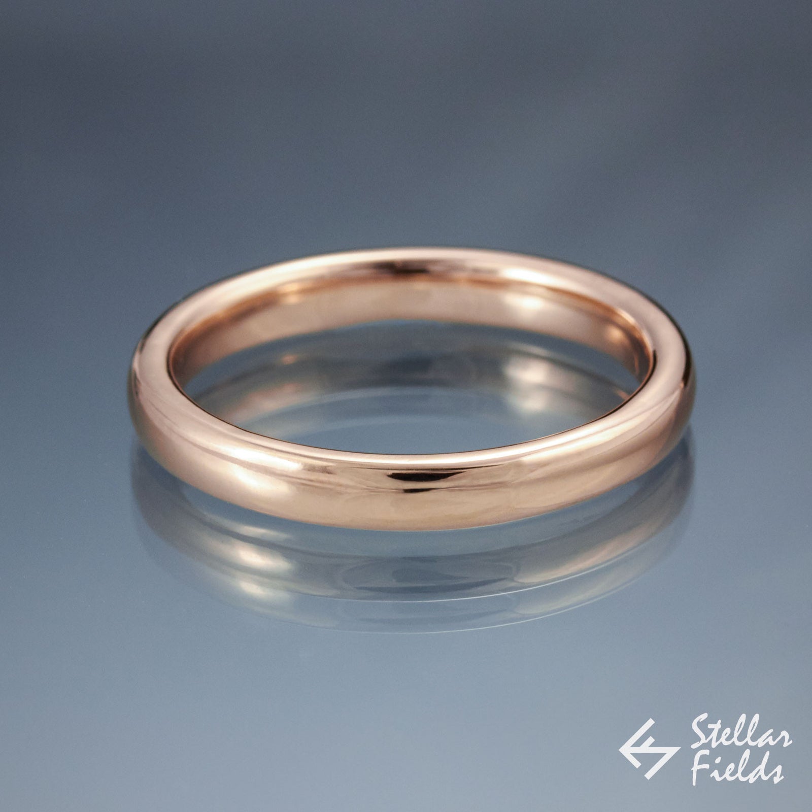 14k gold wedding band simple domed comfort fit